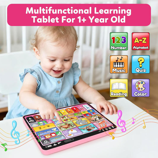 Interactive Learning Tablet for Toddlers 1- - Trilingual (English, Spanish, French) with Music & Sound, Speech Therapy, Educational Apps
